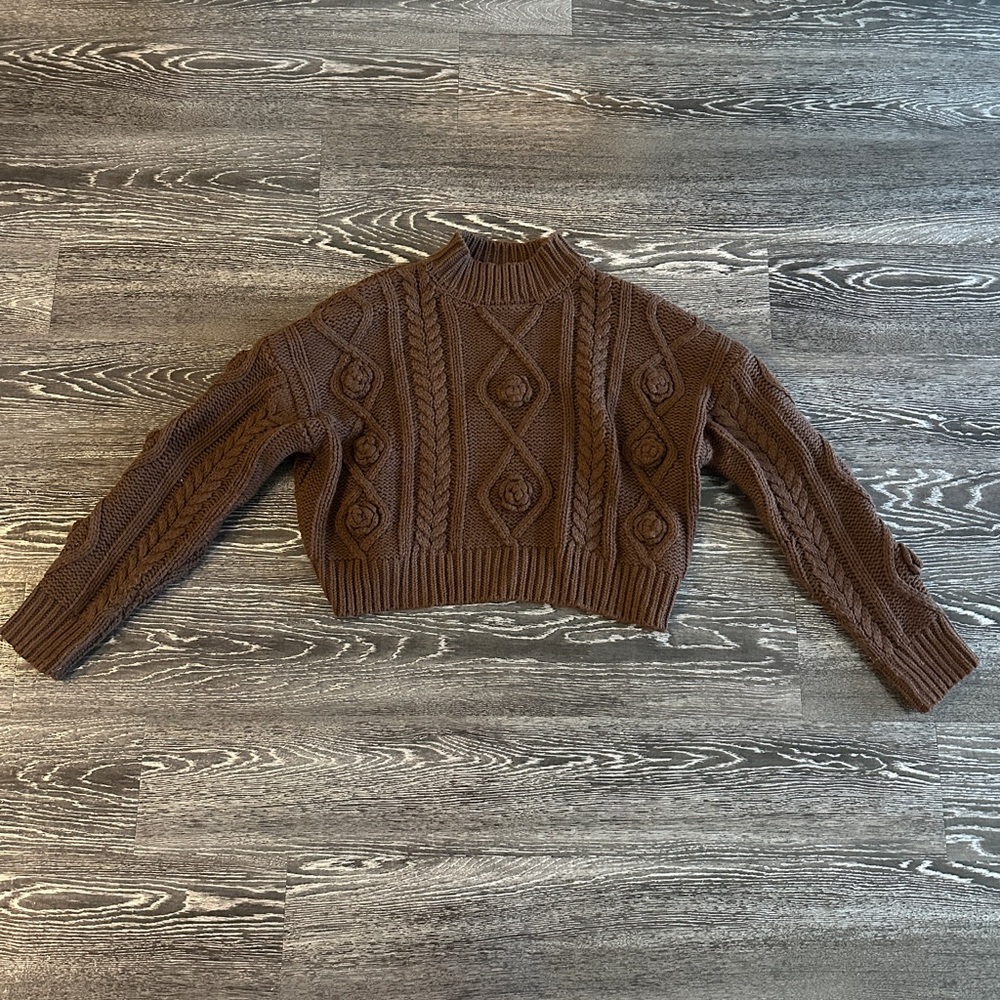Forever 21 Chocolate Brown Cowl Neck Sweater